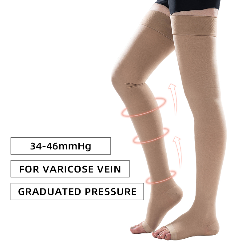 Compression Sock Medical - 1Pair Thigh High Open Toe Medical