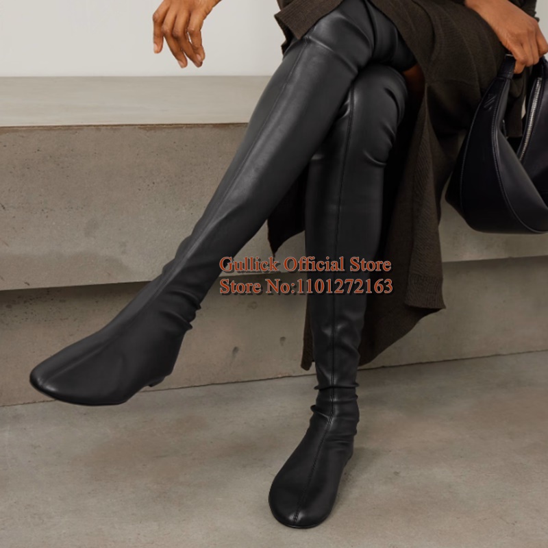 Brown Soft Stretch Faux Leathe - Boot Sock Slouchy review and price